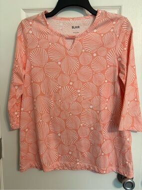 Blair Pink Shell-Print Long Sleeve Tee